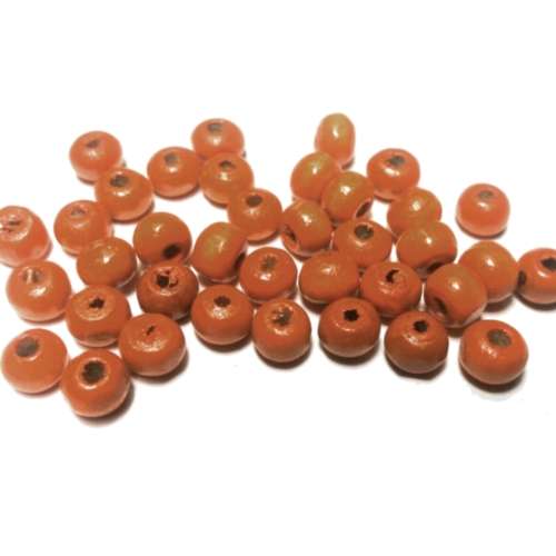 Beads / Wooden  Beads / 6mm orange Beads / 100 pcs / Beads for crafting