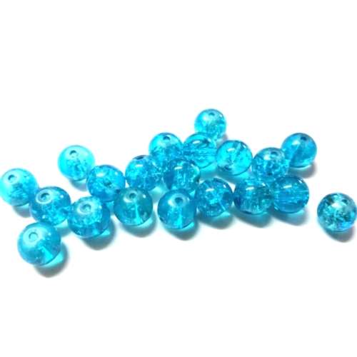 Beads / Glass Beads / Crackle Beads / smashed optic 8mm / light blue / 20pcs / Beads for crafting