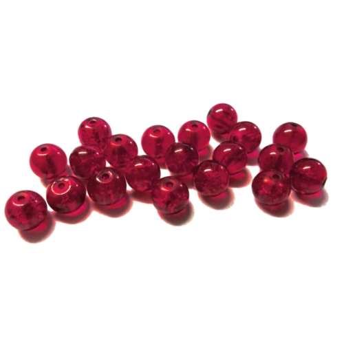 Beads / Glass Beads / Crackle Beads / smashed optic 8mm / dark red / 20pcs / Beads for crafting