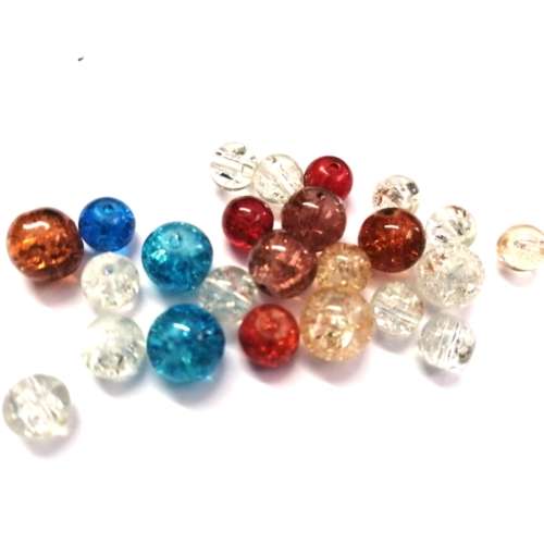 Beads / 24pcs Glass Beads mixed colors from 8mm up to 10mm / Beads for crafting