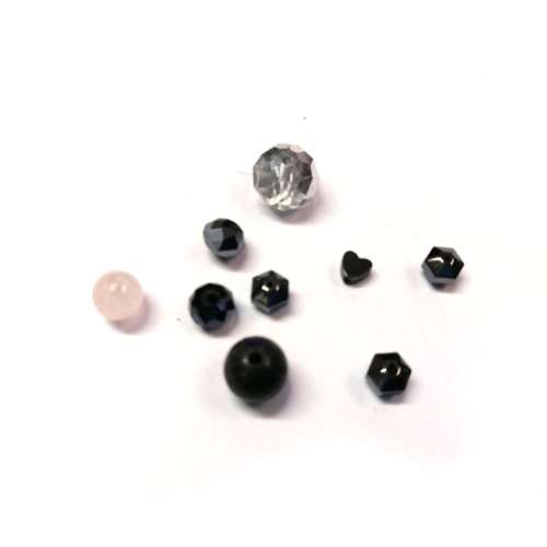 Beads / mixed stones/ lapis / rose quartz / crystal/ hematite / Price p. 9pcs / Beads for crafting