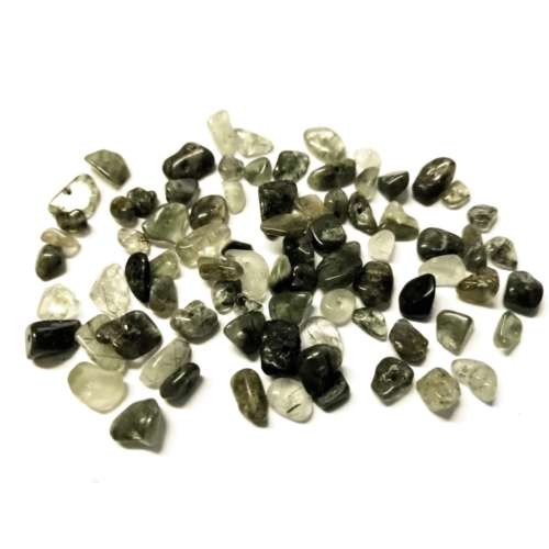 Beads / Gemstone Beads / Green Rutilated Quartz Beads / 5-8mm chips/+/-75pcs / Beads for crafting