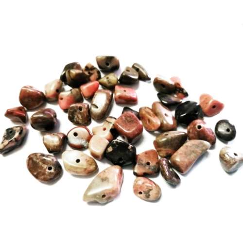 Beads / Gemstone Beads / Rhodochrosite Beads / 8-14mm chips/+/-42pcs / Beads for crafting