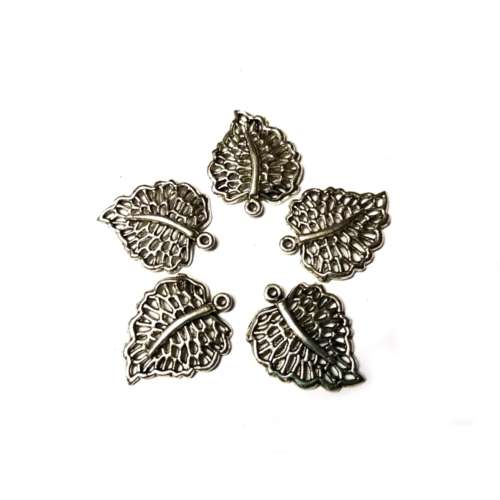 Pendant/ Leave /Metal /top quality /antique silver/ 24x20mm / 5pcs / Beads for crafting