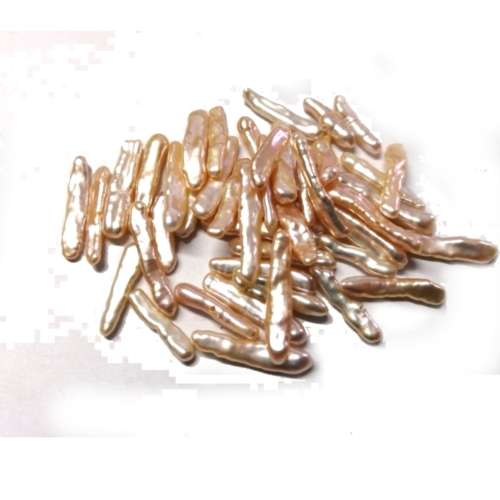 Cultured Keshi pearls rose +/-19x4mm tooth  price 45pcs