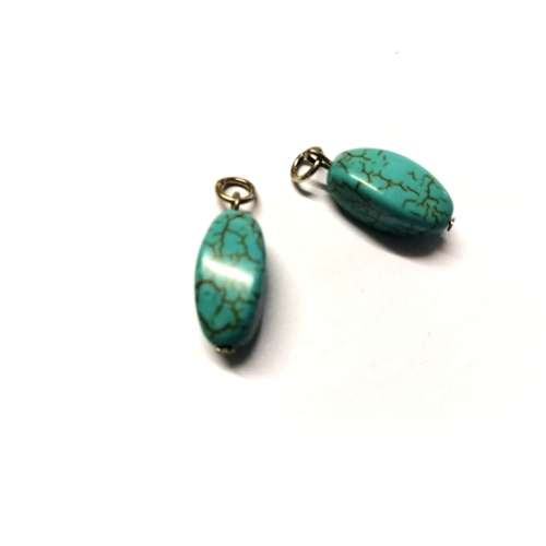 Howlite Bead  Pendants 2pcs 26x9mm for jewellery crafting