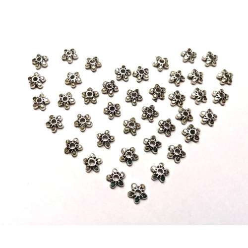 Bead Caps 7mm -price p.40 pcs- for jewellery crafting - Nickel free Metal -