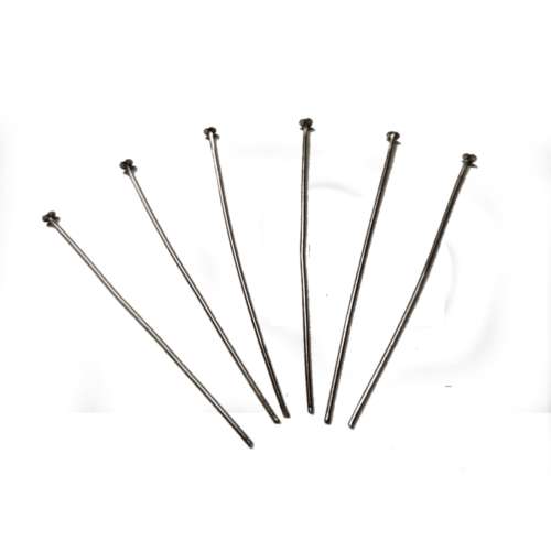 Head pin 50mm Nickel- for jewellery crafting - 50pcs