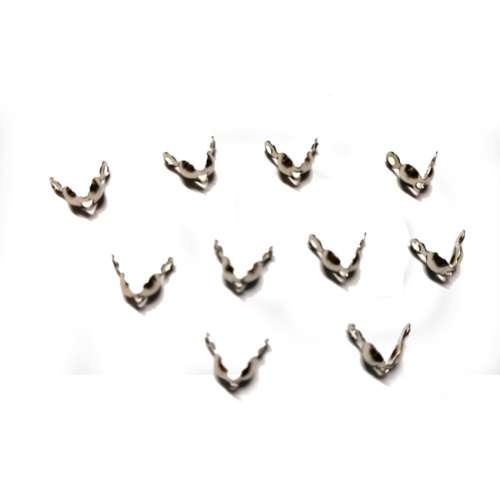 Crimp End Beads, Silver Clamshell Calottes Knot Covers With Closed Loop, 4mm (20Pcs) / crafting