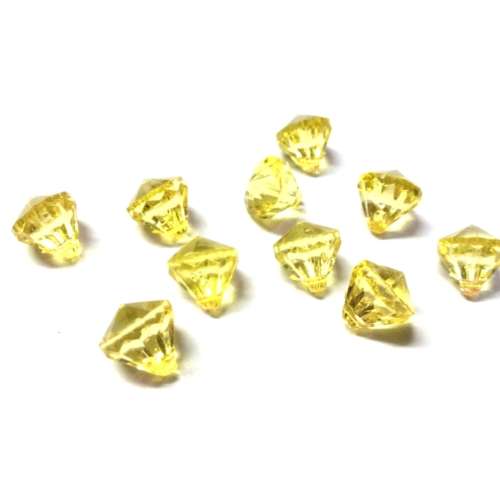 Beads / Acrylic Beads Diamond Drop  14mm/ Citrus yellow Beads / 10pcs /Beads for jewellery crafting