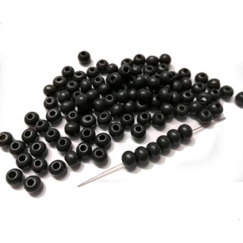 Beads / Wooden Beads / 6mm / very dark grey Beads / Price p. 100 pcs / Beads for crafting