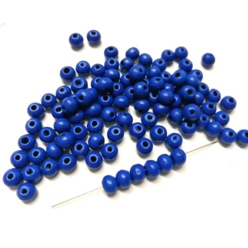 Beads / Wooden Beads / 6mm / king blue Beads / Price p. 100 pcs / Beads for crafting