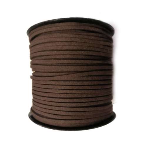 Cord /Velours synth. Leather Cord String / 3mm - dark brown / Price per meter / Cords for crafting