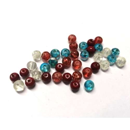 Beads / 38pcs Glass Beads, Bead MIX - 6mm, Beads for crafting