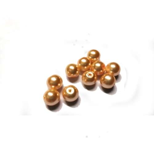 Beads /10pcs Glass Pearl Beads dyed / creme beige Beads / 8mm / Beads for crafting