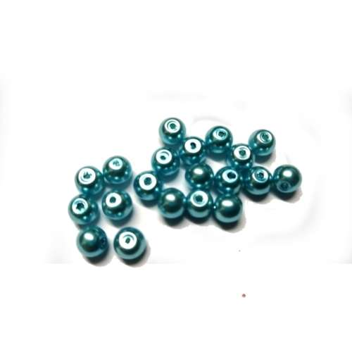 Beads /20pcs Glass Pearl Beads dyed / light blue  Beads / 6mm / Beads for crafting