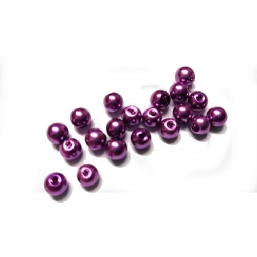 Beads /20pcs Glass Pearl Beads dyed / purple  Beads / 6mm / Beads for crafting