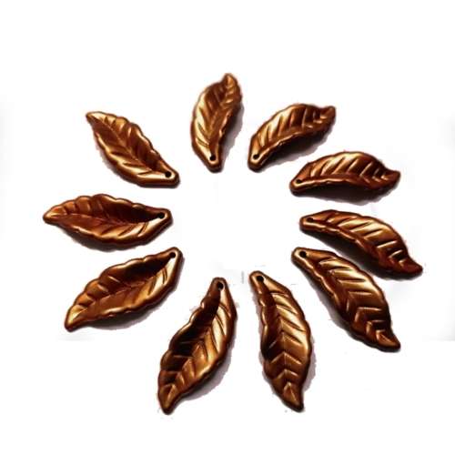 Beads /Acrylic Beads  30x10mm -  10 pcs metallic copper- for jewellery crafting