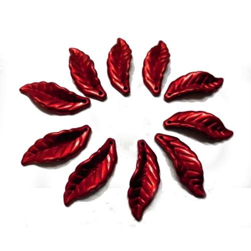 Beads /Acrylic Beads  30x10mm -  10 pcs metallic bordaux- for jewellery crafting