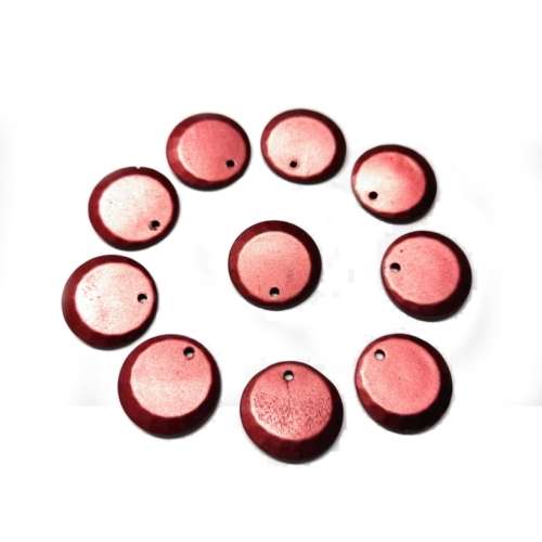 Beads /Acrylic Beads 18mm -  10 pcs metallic bordaux- for jewellery crafting