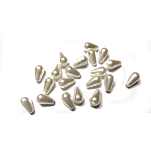 Beads /Acrylic Beads - 10x6mm -  20 pcs pearl pure white- for jewellery crafting