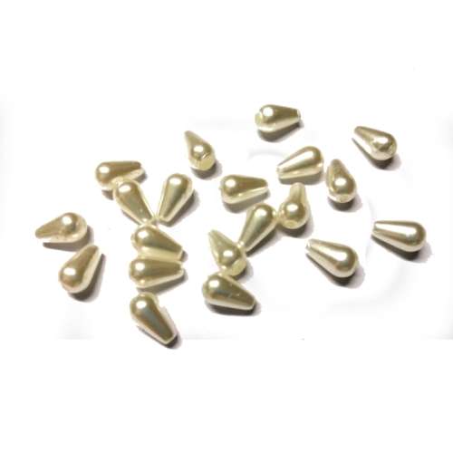 Beads /Acrylic Beads - 10x6mm -  20 pcs pearl white- for jewellery crafting