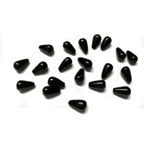 Beads /Acrylic Beads - 10x6mm -  20 pcs black- for jewellery crafting