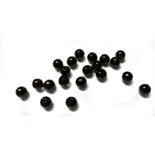 Beads /Acrylic Beads - 6mm -  20 pcs - black- for jewellery crafting