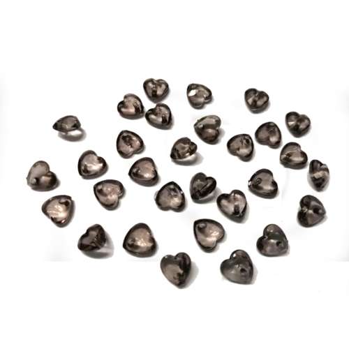 Beads / Acrylic Beads - 8mm -  30 pcs - dark grey Hearts for jewellery crafting