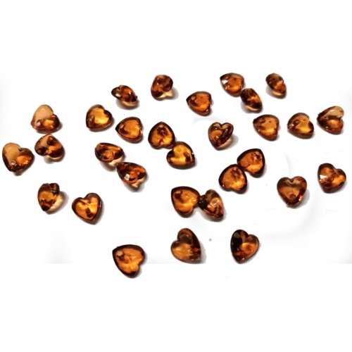 Beads / Acrylic Beads - 8mm -  30 pcs - brown Hearts for jewellery crafting