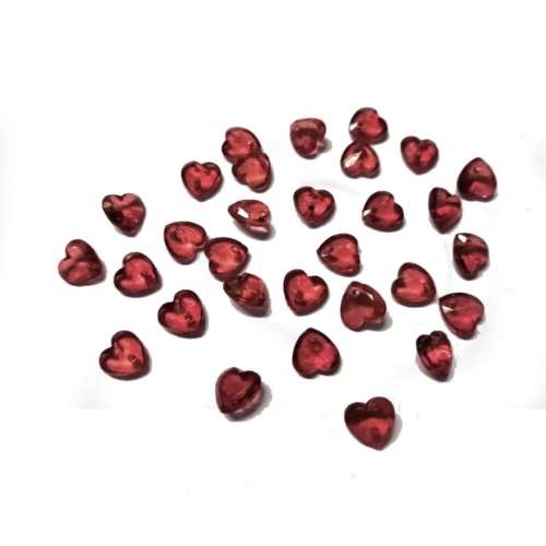 Beads / Acrylic Beads - 8mm -  30 pcs - red Hearts for jewellery crafting