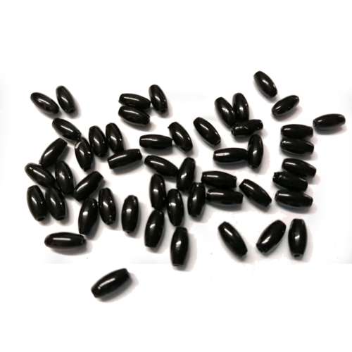 Beads / Acrylic Beads - 8mm -  50 pcs - black - Oval for jewellery crafting
