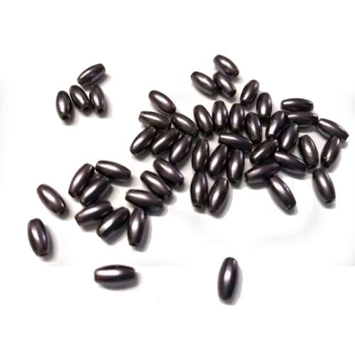 Beads / Acrylic Beads - 8mm -  50 pcs - metallic dark grey - Oval for jewellery crafting