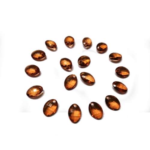 Beads / Acrylic Beads - 9.5mm -  17 pcs Crystal Optic Oval for jewellery crafting