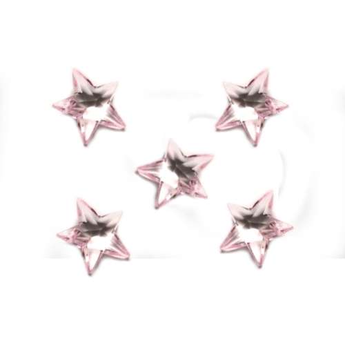 Beads / Acrylic Beads - 17mm -  5 pcs Crystal Optic Stars for jewellery crafting