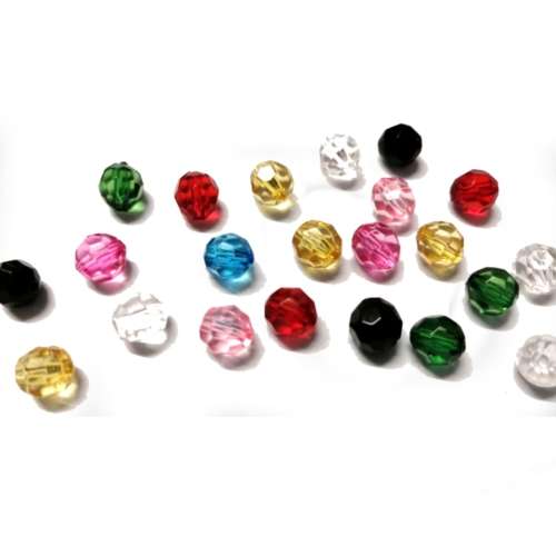 Beads / Acrylic Beads - 8mm -  20 pcs Crystal Optic Balls for jewellery crafting