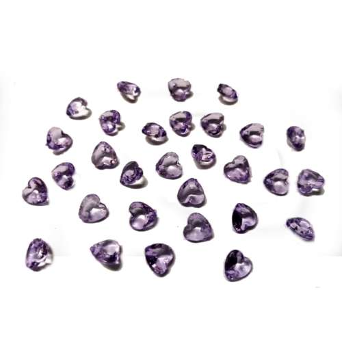 Beads / Acrylic Beads - 8mm -  30 pcs - Purple Hearts for jewellery crafting
