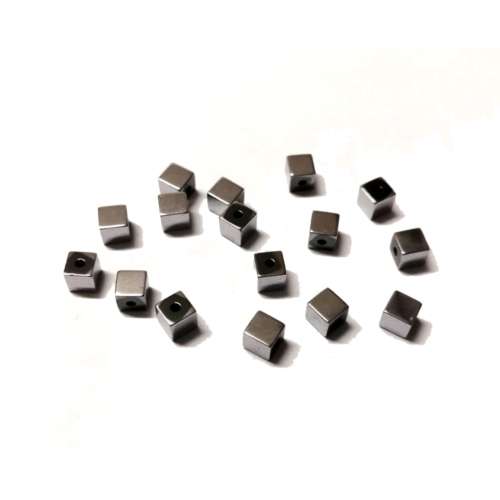 Beads / Hematite Beads - silver plated - 16pcs  - 4mm - Hole +/- 1.2mm / Beads for crafting