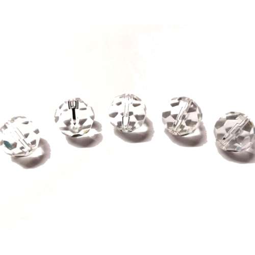 Beads - Glass Beads  - crystal optic- 5pcs  - 14mm - Hole +/- 2mm / Beads for crafting