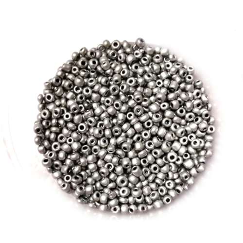 Beads -Glass  Seed Beads - 500pcs  - 2.5mm - silver grey / Beads for crafting