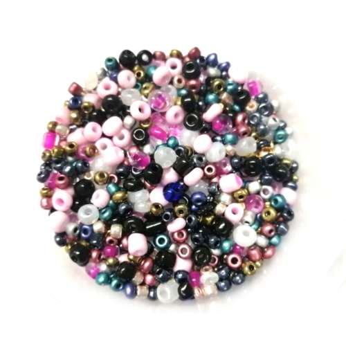 Beads / MIX Glass  Seed Beads - +/-500pcs  - 2.5mm - 3.5mm / Beads for jewellery crafting
