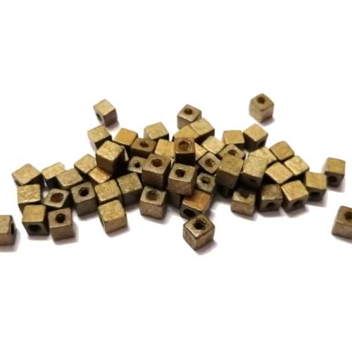 Beads - Wooden Beads - brown cubes- 58pcs - 6mm / Beads for crafting