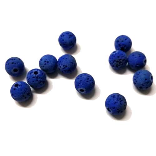 Beads / Lawa  Stone Beads - 12pcs  - 8mm - Hole +/- 1.2mm / Beads for crafting
