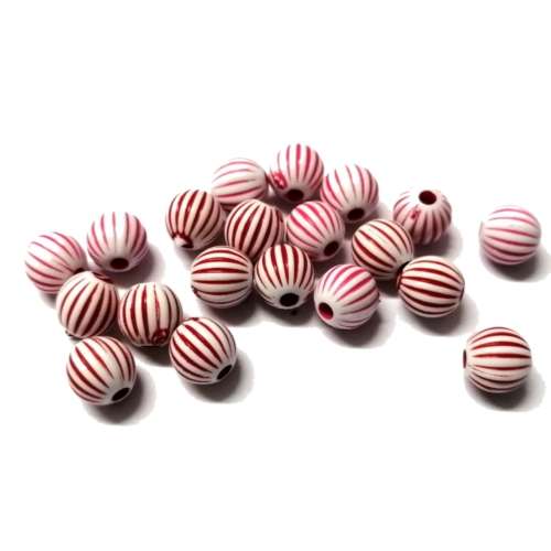 Beads / Acrylic Beads Ceramic Optic - 7mm -  20 pcs / Beads for crafting