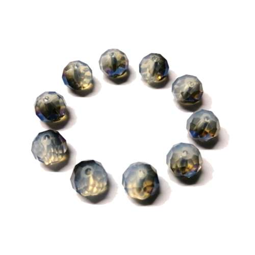 Beads / Crystal  Beads -SMOKED GREY BLUE - 10pcs  - 10mm / Beads for crafting