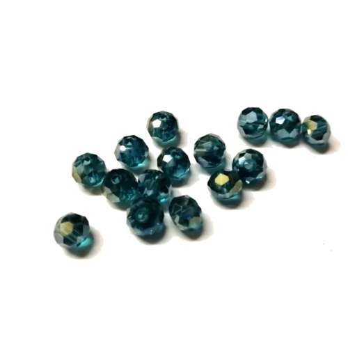Beads / Crystal Beads turquoise blue- 15pcs  - 6mm - Hole +/-1.5mm / Beads for crafting