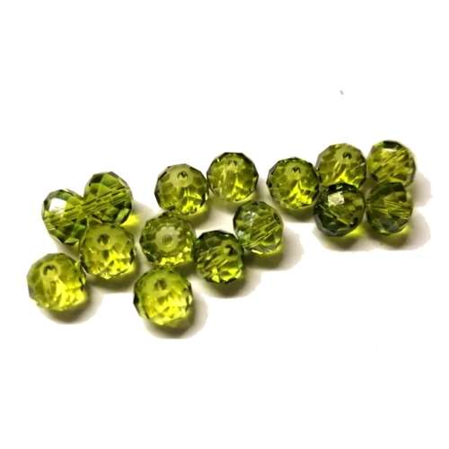 Beads / Crystal Beads light green- 15pcs  - 8mm - Hole +/-1.5mm / Beads for crafting