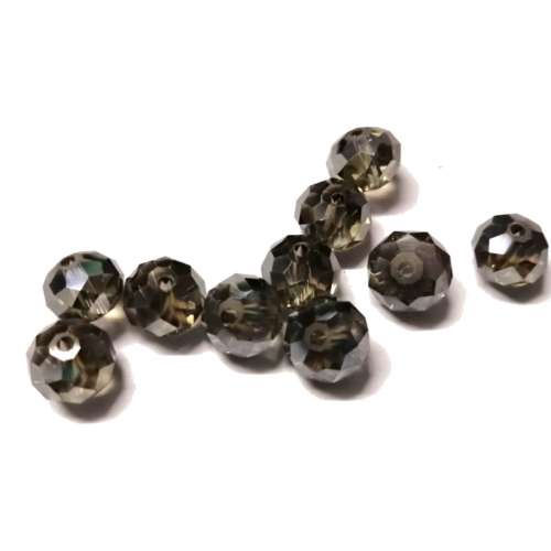 Beads / Crystal  Beads -SMOKED GREY BEIGE - 10pcs  - 10mm / Beads for crafting