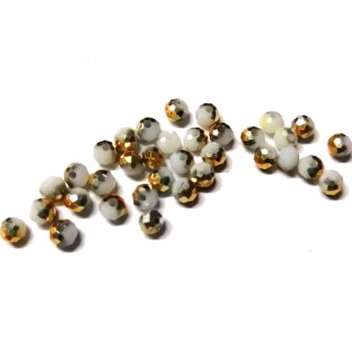 Beads / Crystal Beads white gold shadow- 34pcs  - 4mm - Hole +/-1.0mm / Beads for crafting