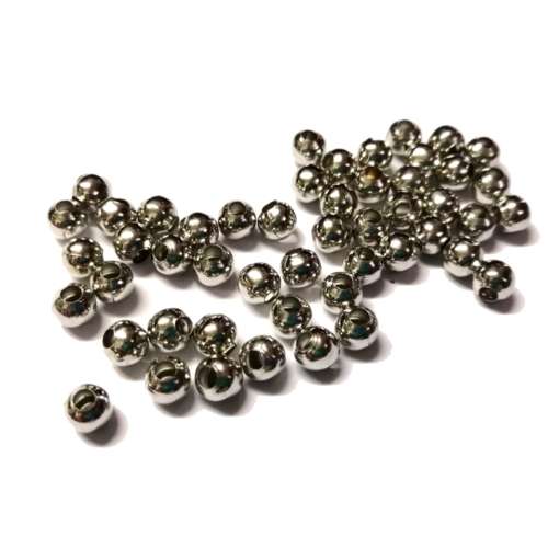 Beads / Metal Beads - 50pcs   - 6mm rhodium color - Hole +/- 2.5mm / Beads for crafting